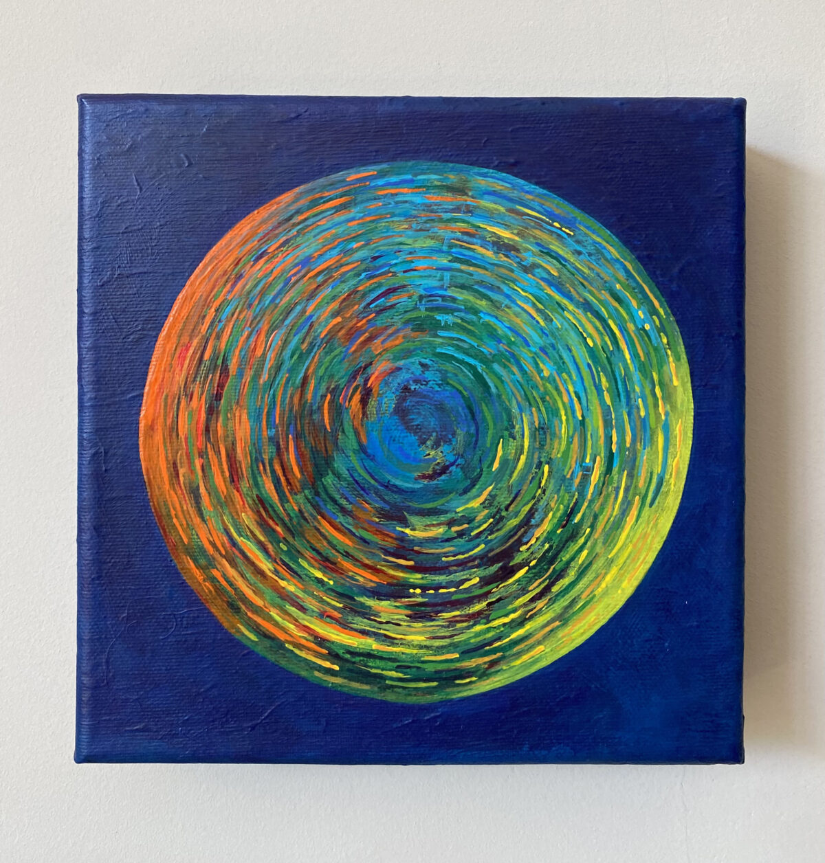 Spinning Planet, schilderij van Renske Welie